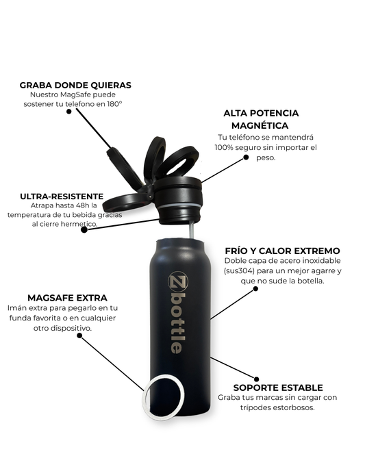 Zbottle - Botella con soporte magnetico